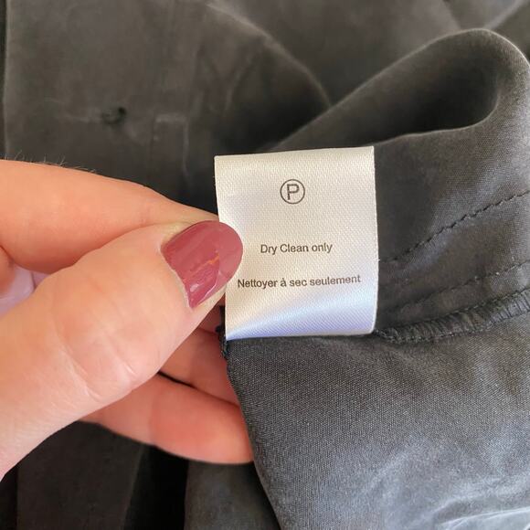 Heartloom Silk Buttoned Blazer Womens Size XS Gray Black Business Luxury - Picture 9 of 9